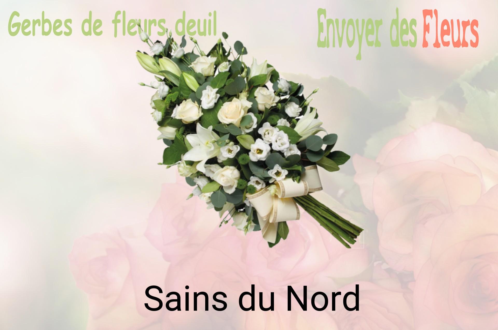 Gerbe de fleurs de deuil livrée à Sains-du-Nord